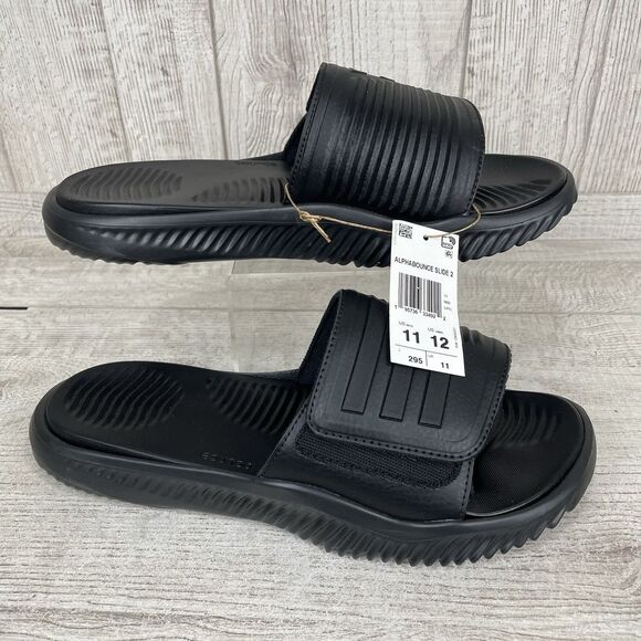 Adidas Alphabounce 2.0 Slide comfort Sandals Men Size 11 Foam Shoes Triple Black main image 4